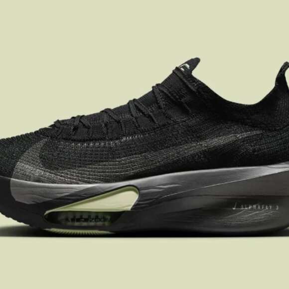 NIKE Alphafly 3 Black Olive Aura Metallic Silver Metallic Medium Ash - Picture 2 of 9